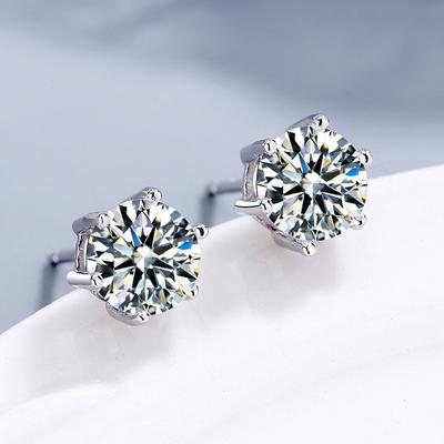 925 Sterling Silber Ohrringe Sechs-Klaue Ohrringe Mode Empfehlen Gesamte Sterling Silber Ohrringe Ins Alle-Spiel Ohrringe