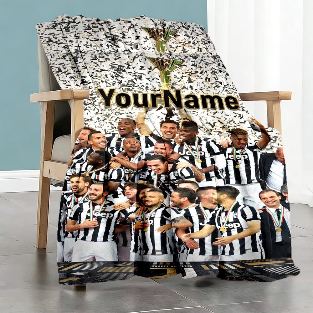 Juventus Customize Text Blanket Gift Customizable Blanket Warmthful Decor Versatile for Office Chair Livingroom Picnics Seaside