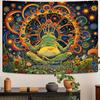 ARTCREATOR Funny Vintage Frog Mushroom Tapestry, Whimsical Mushroom Decor Hippie Wall Tapestries for Living Room Bedroom (29" X 37")