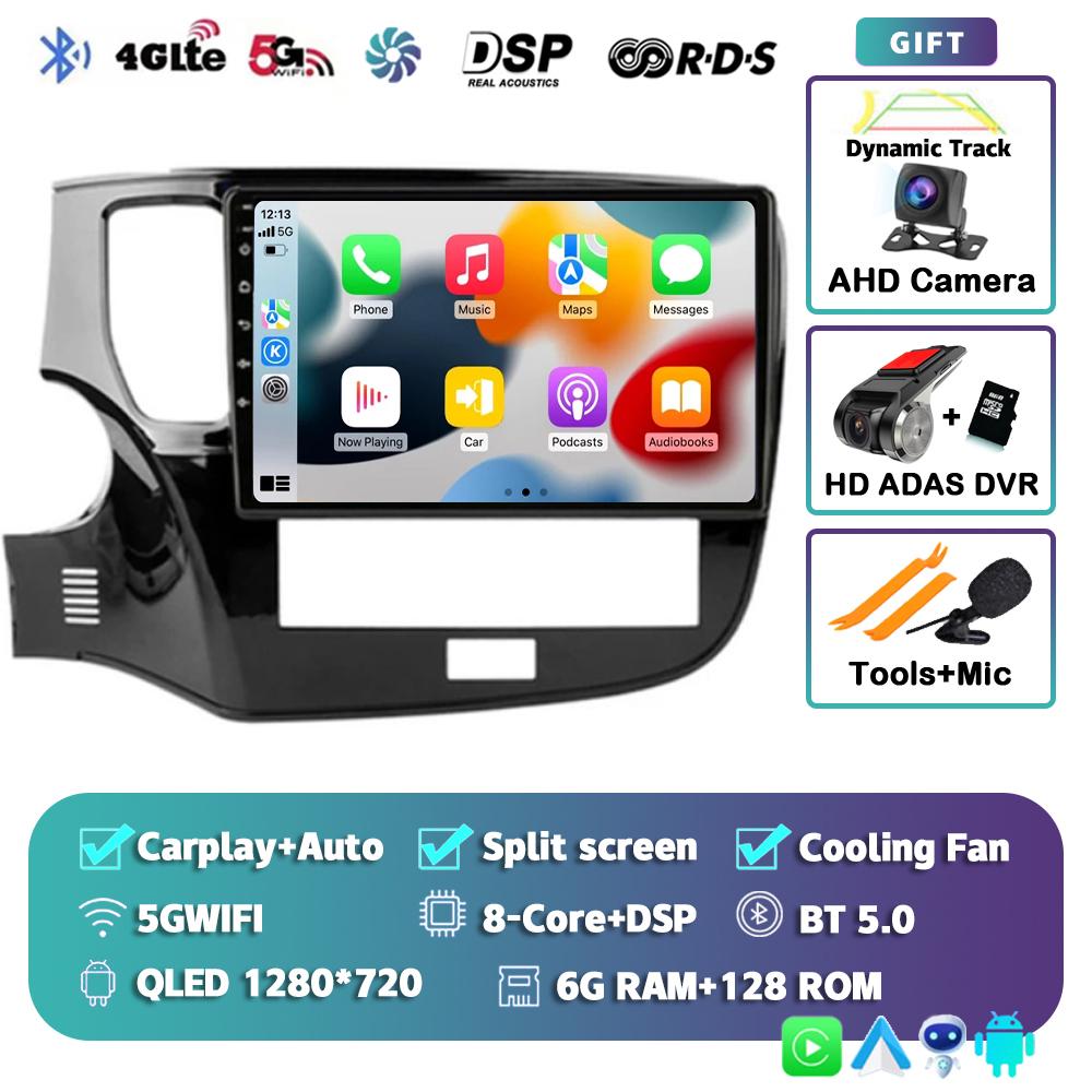 Android 14 Carplay Car Radio For Mitsubishi Outlander 3 GF0W 2018-2021 2din Multimidia Video Player Navigation Head Unit Stereo