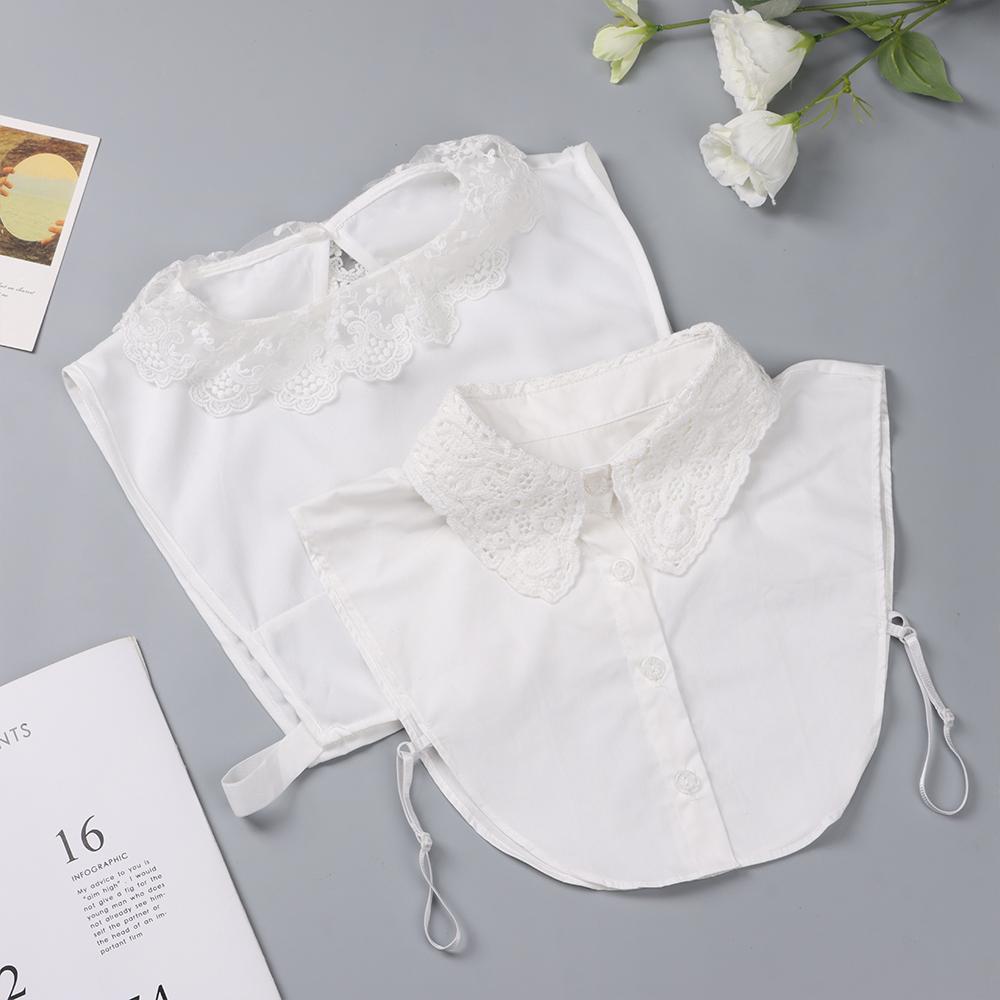 Fashion Lace Cotton Shirt Fake Collar False Tie Clothes Accessories Lapel Blouse Top