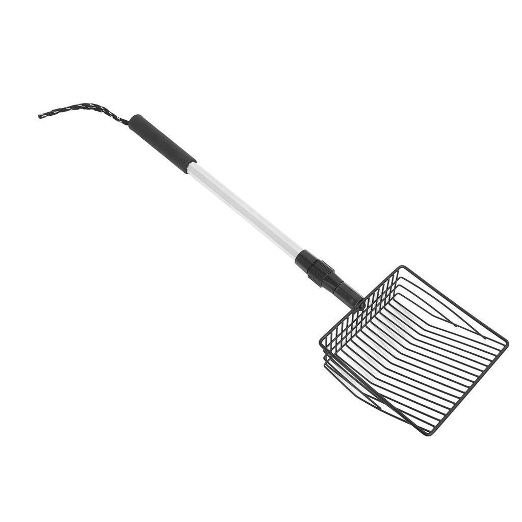 Extendable Cat Litter Scoop Lightweight Versatile Fine Screen Long Handle Metal Chicken Coop Poop Scooper