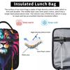 Bunte Löwendruck-Isolierte Lunchtasche für Damen Kinder Tragbare Lebensmittelboxen Thermische Lunchbox Tragetasche