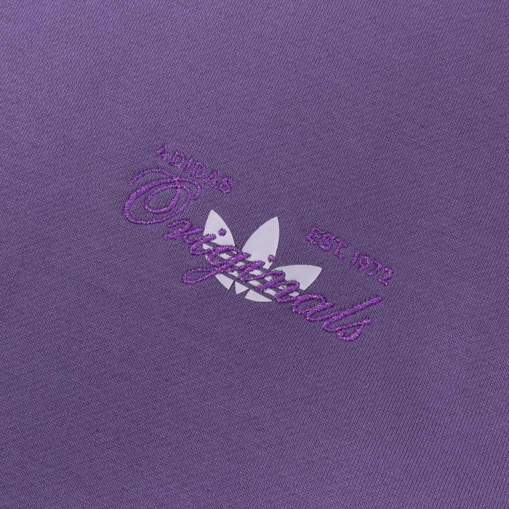 Adidas Originals Trefoil Solid Logo Print Crew Neck Sweatshirt Men Tops Purple IM1206