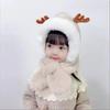 Autumn and Winter Children's Scarf Integrated Baby Plush Cute Boys and Girls Scarf Ear Cap Winter Plush Baby