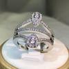 High Quality Double Water Drop Symmetry Creative Ring 925 Sterling Silver Suitable For Couples Party Valentine 'S Day Gifts