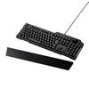 ELECOM TK-G02UMBK Wired Gaming Keyboard with Detachable Wrist Rest, Volume Dial, Membrane, Full Keys, Black