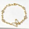 Crystal Inlay Crystal Bracelet Zirconia Women Bracelet Minimalist Look Leaf Bracelet  Dating Outfit