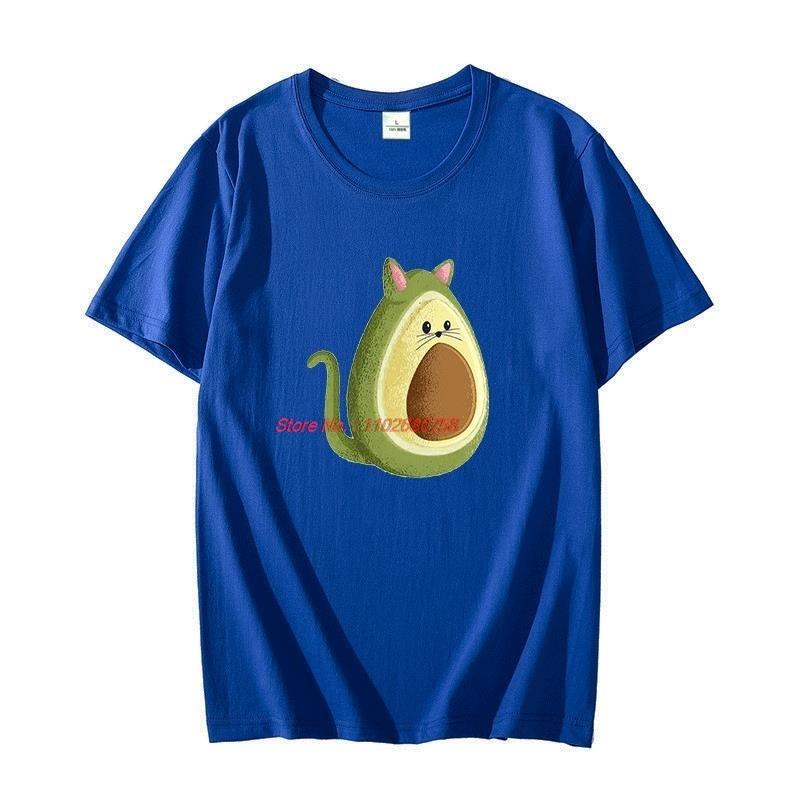 Avocado Cat Funny Unisexs T Shirt Graphic T Shirts Cotton Tshirt Short Sleeve Tshirts Summer Oversized Tshirt Unisexs Clothing