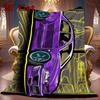 Purple Race Car 2D Flat Pattern Flannel Blanket High quality All Seasons Warmth and Comfort Perfect for Christmas Gifts.MMT0918362