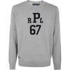 Polo Digital Letter Embroidered Crew Neck Long Sleeve Sweatshirt Men Sweatshirt Gray 710949965-001
