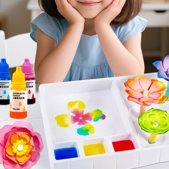 Magic Petal Flower Kit DIY Paper Flower Bouquet Kit 3D Dyed Blossoms with Colorful Petals Educational Floral Art Craft for Kids