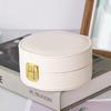 Round Leather Mini Jewelry Storage Box