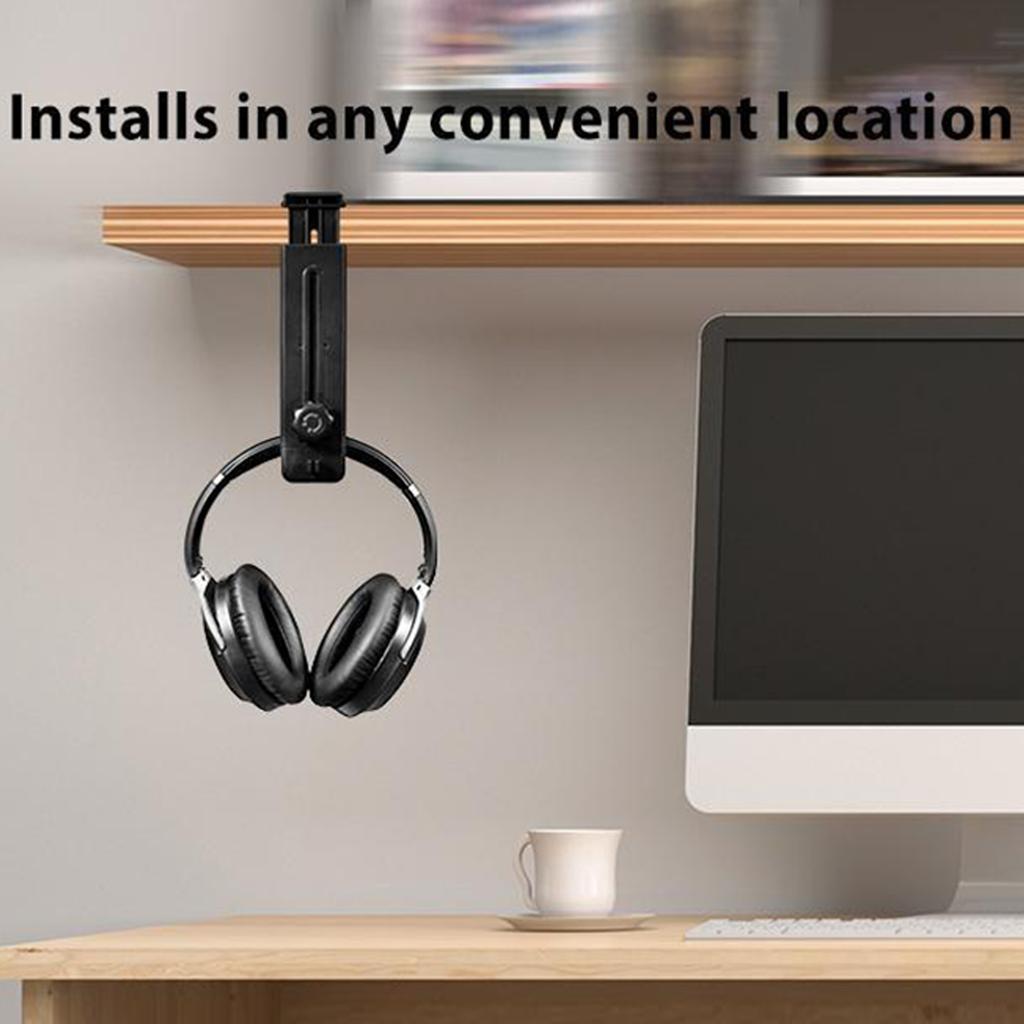 Headphone Holder Headsets Stand Rotatable Adjustable Height Sturdy ABS Construction Space Saving Headphone Hanger