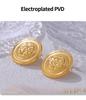 Vintage Minimalist Round Gold-Plated Titanium Steel Stud Earrings