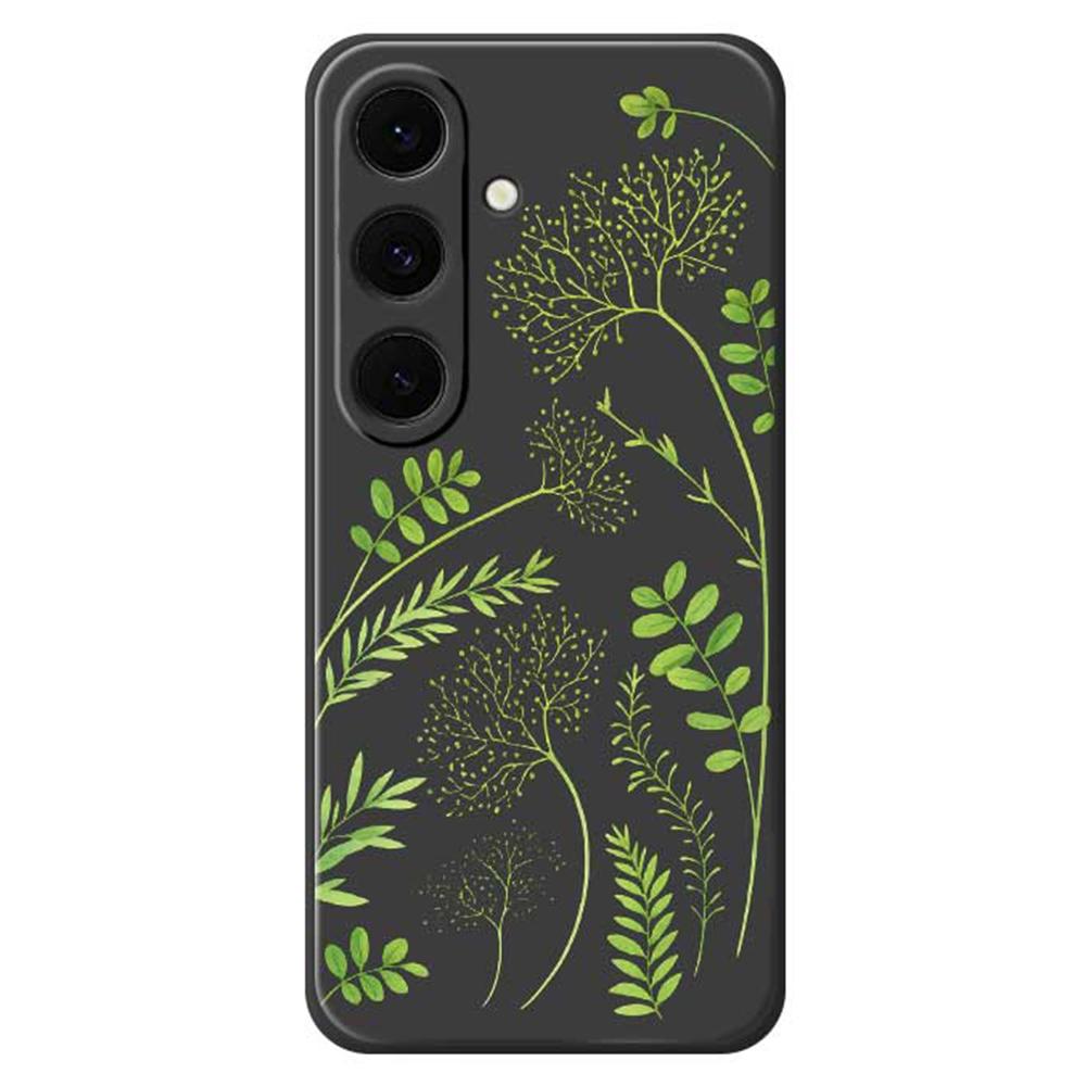 For Samsung Galaxy S25 FE Case Leaves Pattern Printing Straight Edge TPU Phone Back Cover