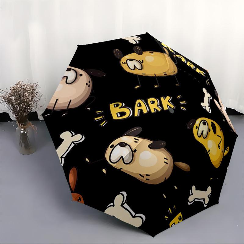 1pc Dogs Bones Automatic Open/Close Umbrella, Windproof, Folding Compact Umbrella with Lightweight Design for Women/Men028