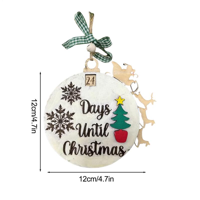Christmas Countdown Decoration 25 Days Christmas Countdown Pendant 3D Winter Decoration Sliding Ornament For Home Decoration