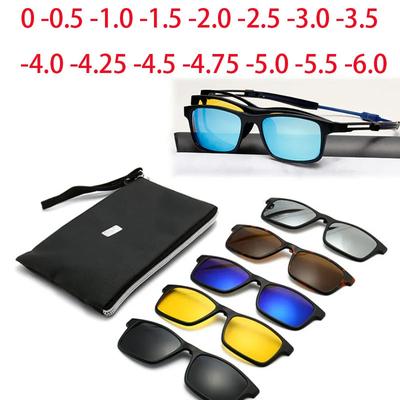 5 Presilhas Magnéticas Porta-Óculos de Sol Óculos para Miopia para Dirigir Armação Asférica Personalizar Receita 0 -1 -1.5 -2 -3 -4 -5 -6