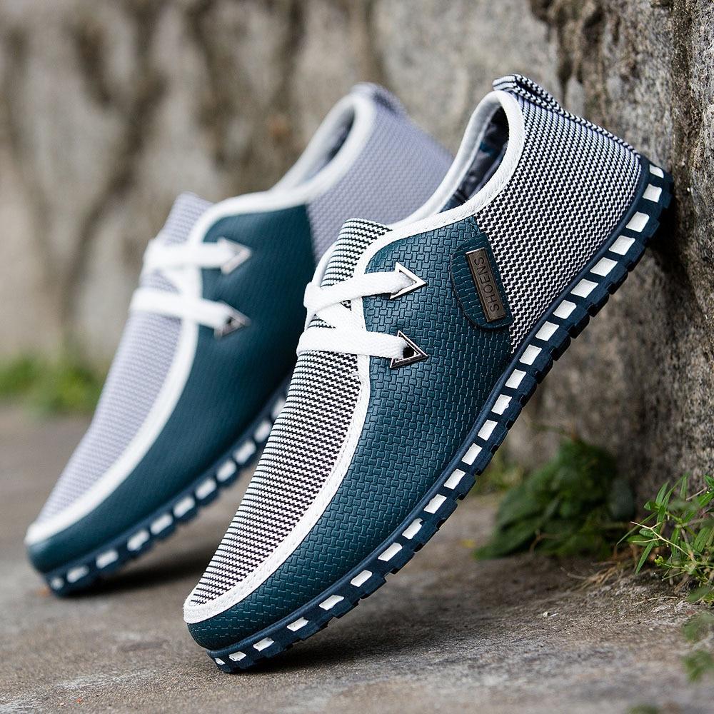 Leder Herren Schuhe Sneakers Trend Casual Schuh Italienische Atmungsaktive Freizeit Herren Sneakers Rutschfeste Schuhe Herren Vulkanisierte Schuhe