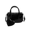Mit Liebe Anhänger Silber Handtasche Leder Satteltasche Elegante PU Bowlingtasche Mädchen/Damen
