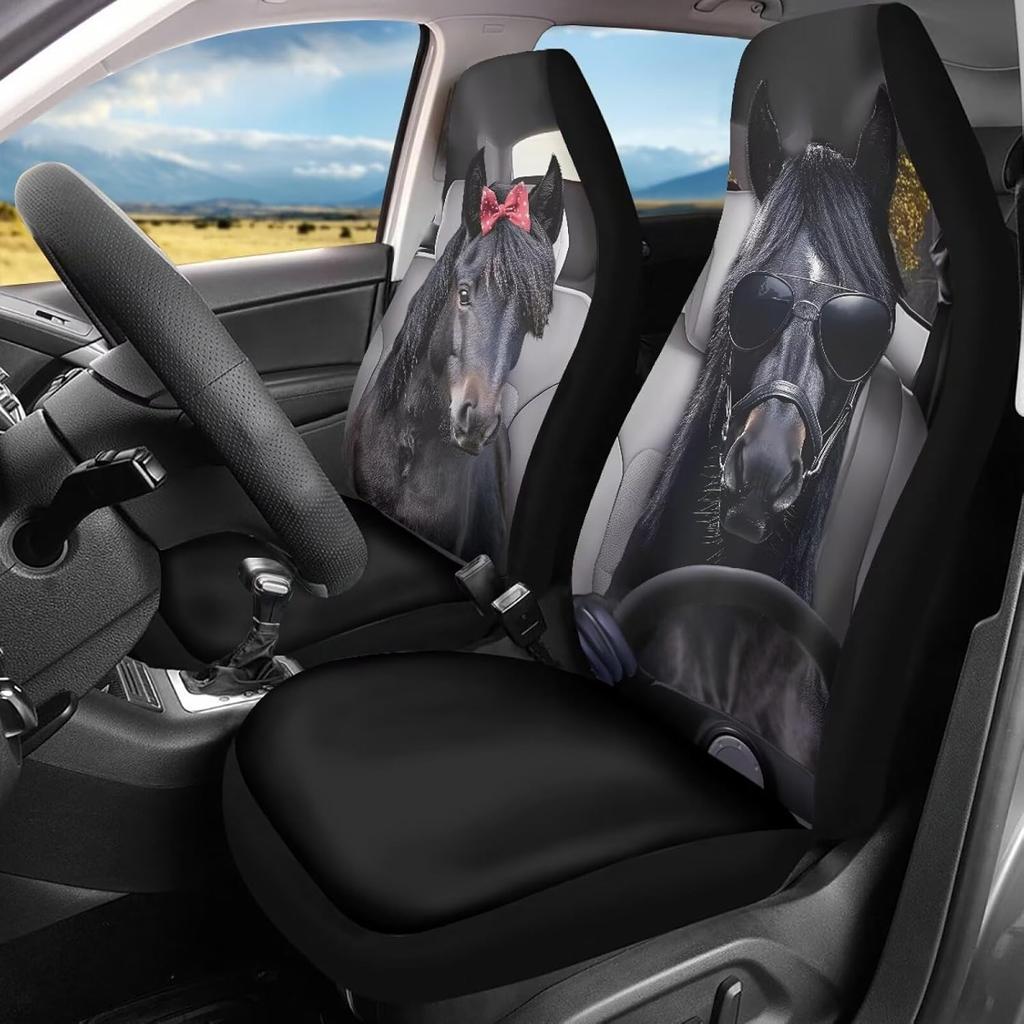 Bulopur Halloween Spider Web Print Front Seat Cover Sets 2 Pack, Car Universal Accessories Interior Decor for Men, Auto Front Seat Covers