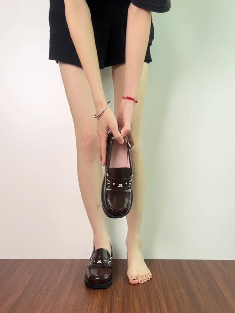 

Японская школьная обувь с круглым носком из лакированной кожи, туфли JK, обувь Лолиты, школьные туфли из маленькой кожи, женские туфли-лодочки 40 коричневый