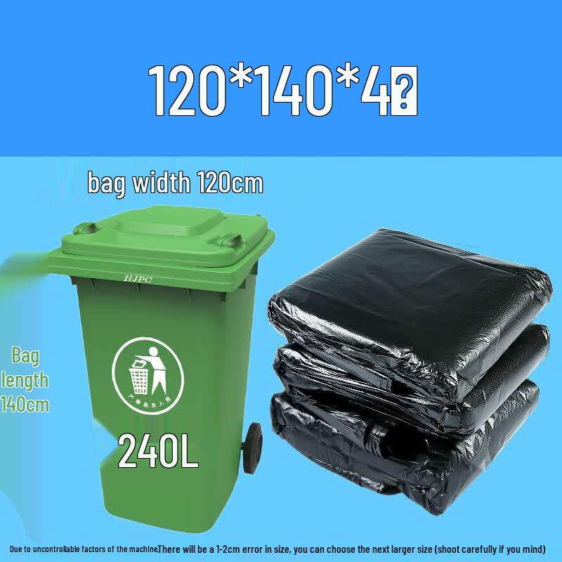 Fengzhi Heavy Duty Black Flat Top Garbage Bags