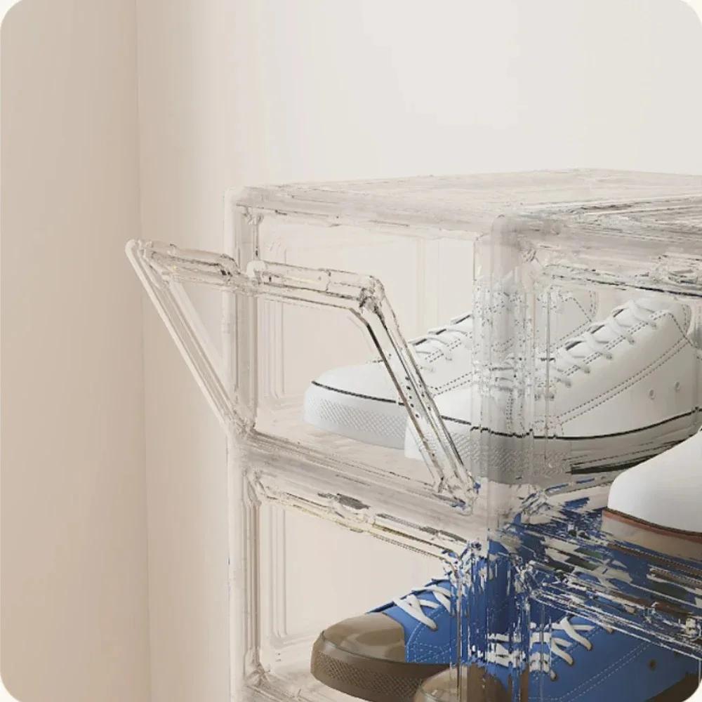 Transparent Shoe Box Stackable Dustproof Moisture-proof Thickening Shoe Boxes Free Combination Magnetic Snap Simple Display Box