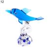 Dolphin Statue Clear Vivid Colorful Lovely Small Animal Glass Miniature Home Decoration