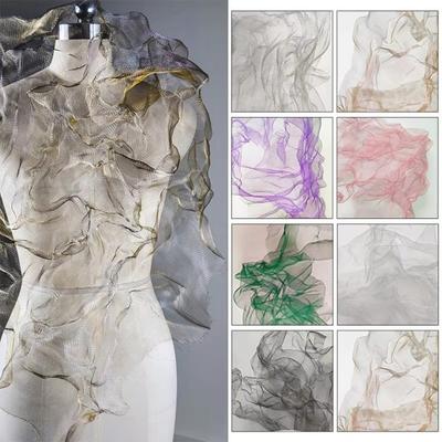 Cloud Fog Mesh Bright Organza Fabric Pleated Shape Ruffle Sewing Fabric New Hard Mesh Cloth