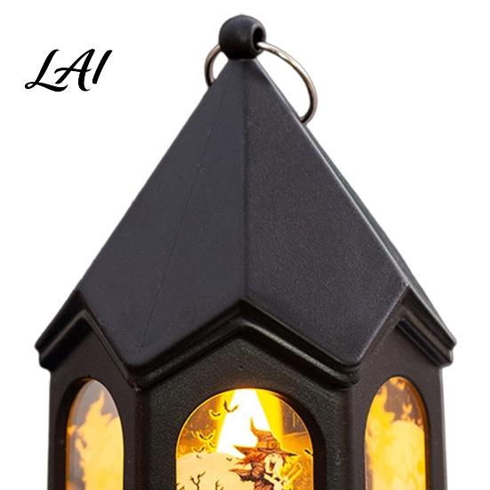 Party Souvenirs for Kids Halloween Pumpkin Lantern Gothic House Shape LED Flickering Candle Light Lanterns Party Spooky Table Centerpieces,