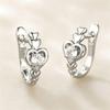 Elegant Sweet Heart Hollow-Out Zircon Earrings for Women