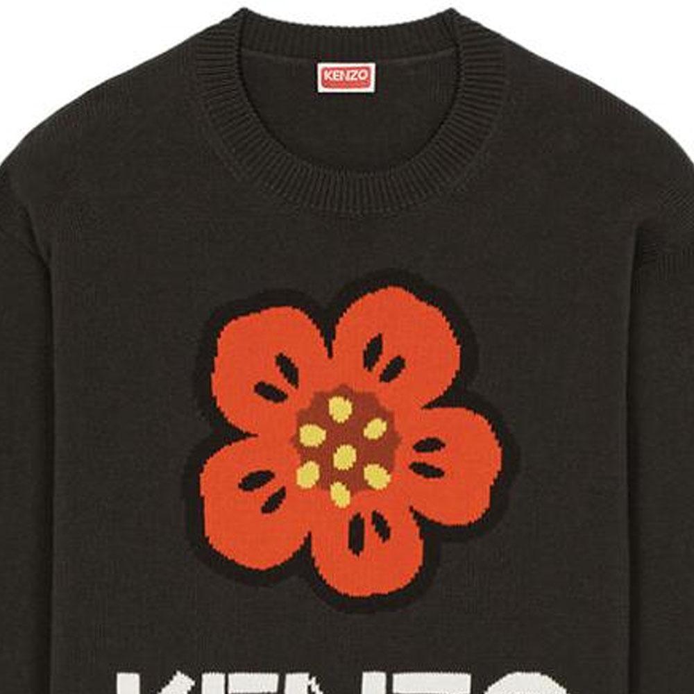 KENZO Boke Flower Logo Intarsia Crewneck Jumper FD55PU3803LC-99J