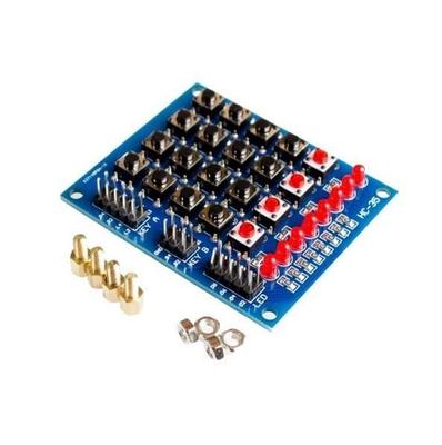 Matice 4*4 / Matice klávesnice 16 kláves Membránová klávesnice pro Arduino + 4 samostatné klávesnice + 8 samostatných LED