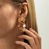 Salircon Romantic Fashion Gold Color Long Leaf Imitation Pearl Dangle Earrings Women Elegant Luxury Wedding Party Jewelry Gifts