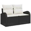 Sofa Set 8 pcs Black and Cream White Poly Rattan and Steel