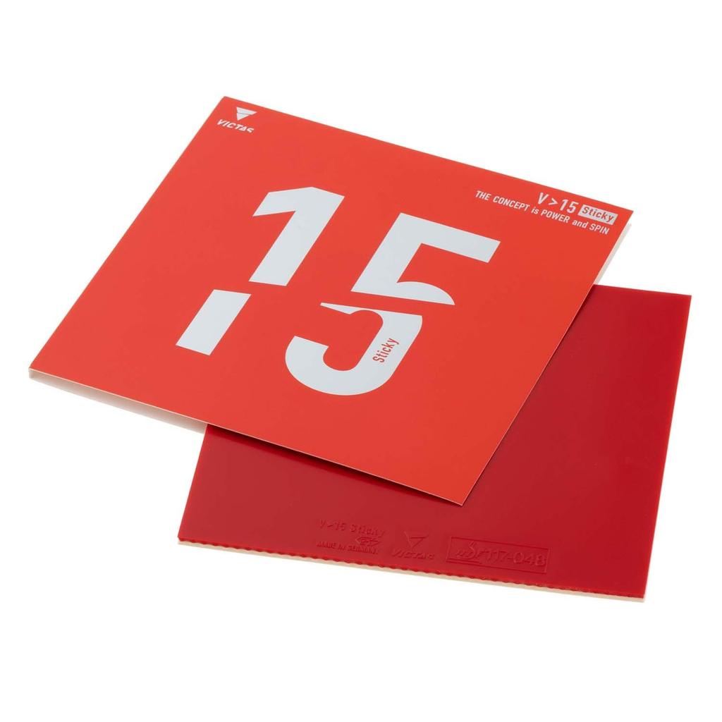 Victas Table Tennis Slightly Tacky High Energy Tension Sticky Red Rubber, V>15 2.0 (200120)