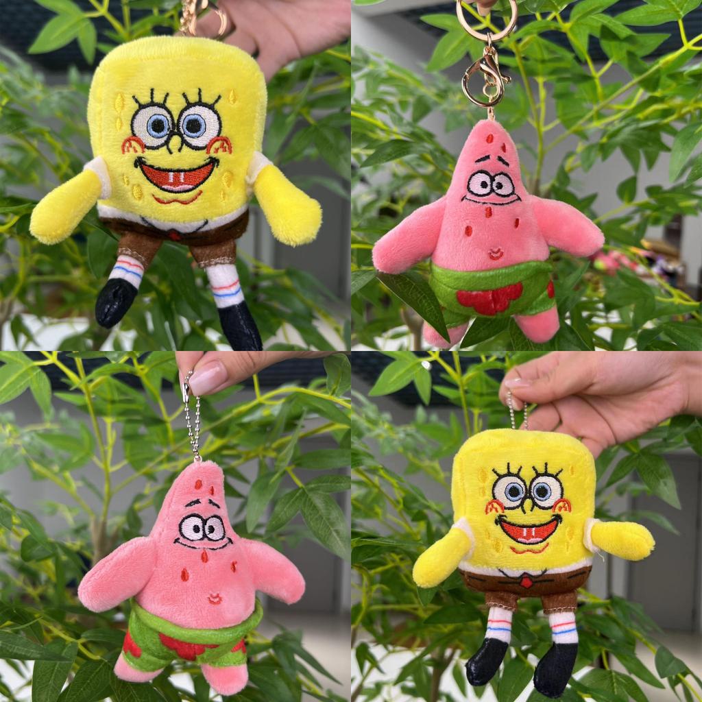 Adorable Spongebob And Patrick Plush Keychain Toys For Kids With Soft Short Plush Fur