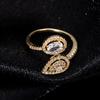 2026 Women's Light Luxury Double Stone Adjustable Ring, Oval & Pear Shape, Bright Silver, Full Pave Zirconia.