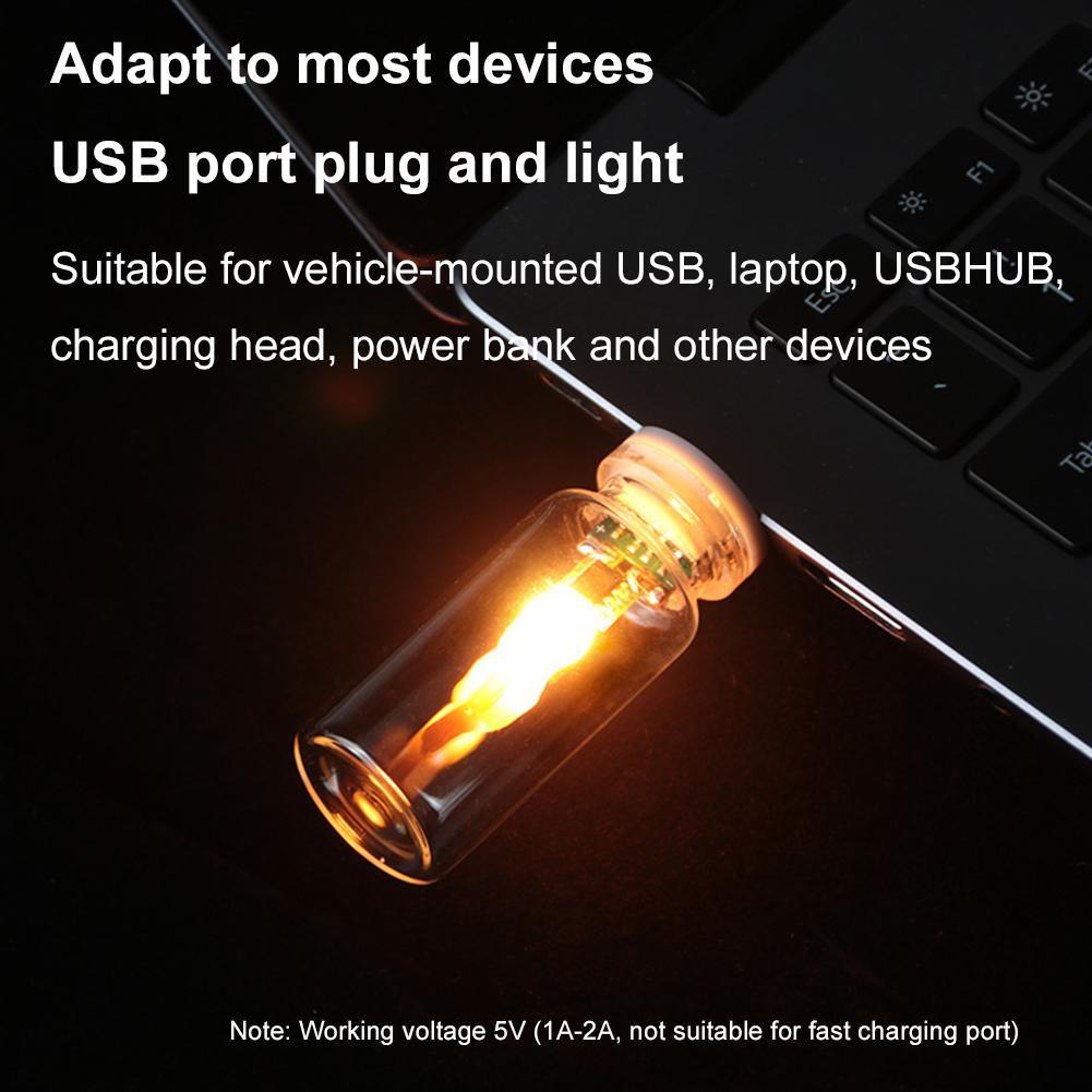 USB Led Flash Candles Light Bulb Timer Function Dynamic Flame Effect LED Light Car Interior Decoration Light With Remote Control