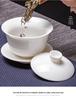 Mutton Fat White Porcelain Kung Fu Tea Set - Teapot, Gaiwan, and Teacup for Home & Office