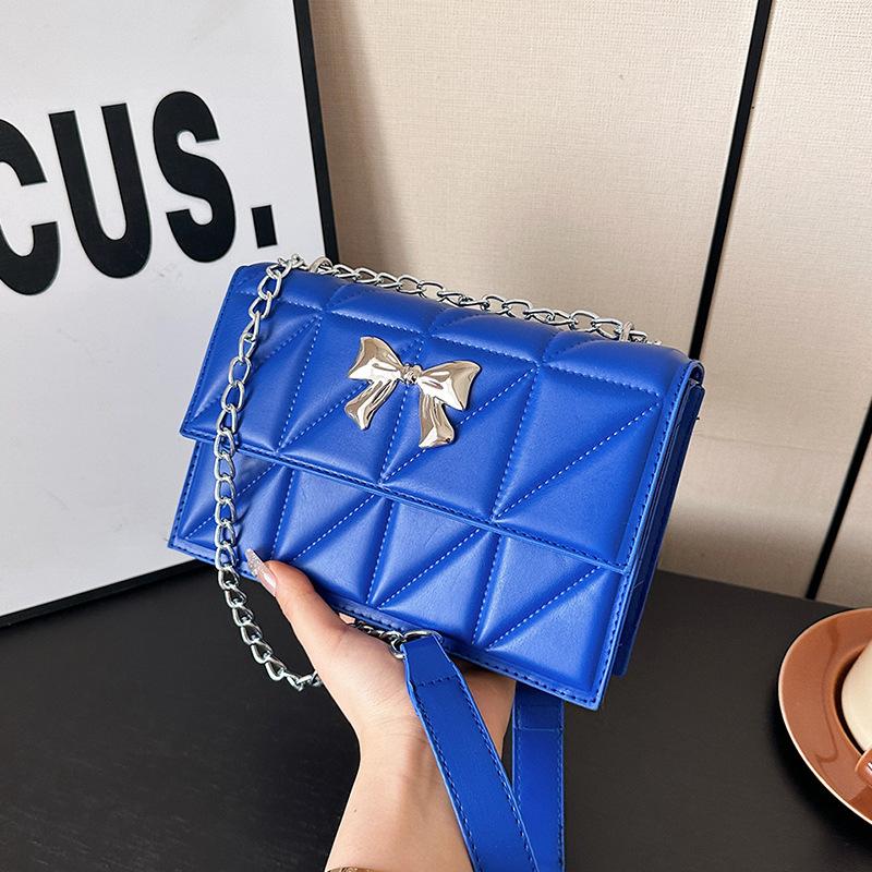 

2024 new fashion shoulder bag casual foreign aesthetic chain small square bag women s bag simple niche messenger bag синій