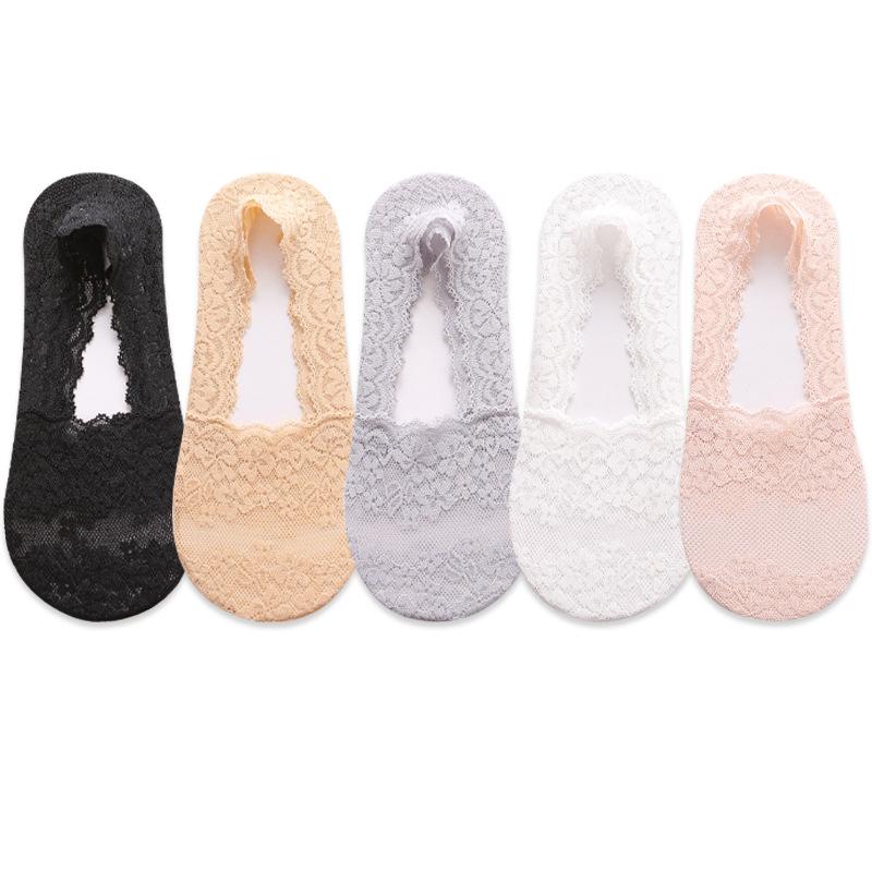 Female Spring and Summer Thin Lace Lace Non Slip Do Not Fall with Shallow Mouth Invisible Socks