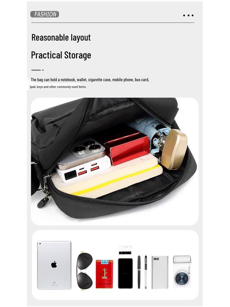 Men's Oxford Cloth Multi-Pocket Bag: Shoulder, Crossbody, Backpack, and Business Briefcase