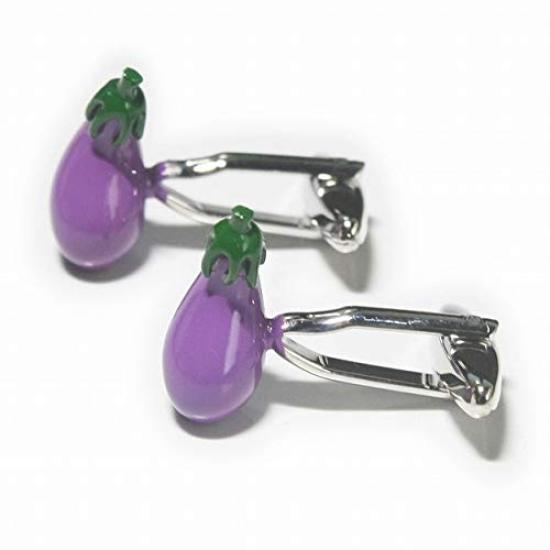 Cufflinks Eggplant Motif Cufflinks Cf2168 [Kamakura Workshop]