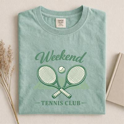 Comfort Colors® Weekend Tennis Club Tee, Minimal Sports Graphic Shirt and Kids Tshirt, Country Club Fashion