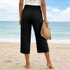Womens Baggy Wide Leg Pants Summer High Waisted Palazzo Pants Beach Vacation Casual Trousers With Pockets