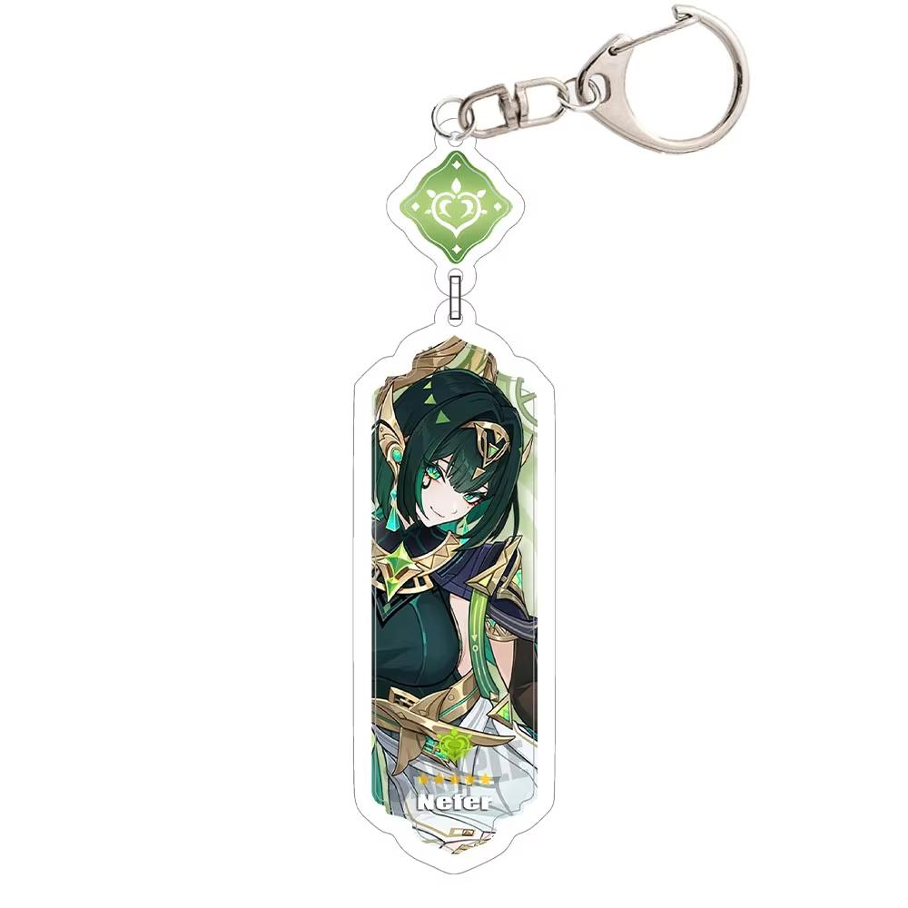 Portachiavi Anime Linnea Flins Durin Mualani Furina Arlecchino Accessori Portachiavi Genshin Impact Ciondolo Carino per Borsa Portachiavi Regalo