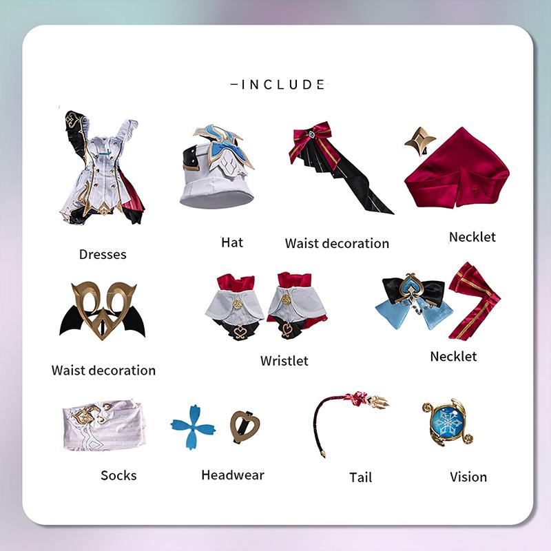 Game Genshin Impact Escoffier Cosplay Costume Tasteful Excellence Escoffier Halloween Women Dress Party Role Play Outfit